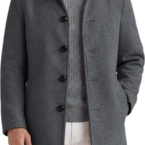 Max Urban Premium Men's Pea Coat Slim Fit Winter Overcoat Mid Length Trench Coat