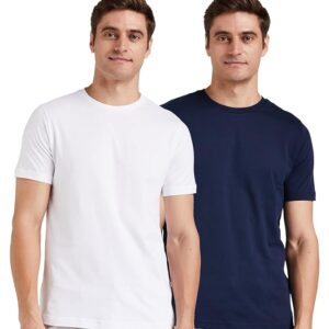 Amazon Brand - Symbol Men's Solid Cotton T Shirt | Round Neck | Half Sleeve | Plain-Regular Fit