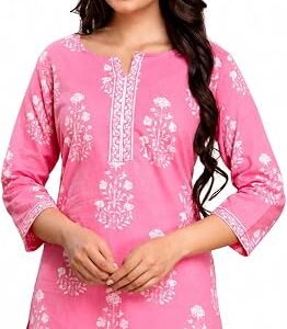 Women's Cotton Floral Printed Short Kurti